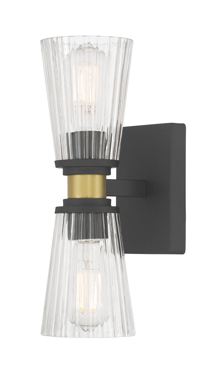 4.25'' Lustria Matte Black 2 Light Wall Sconce