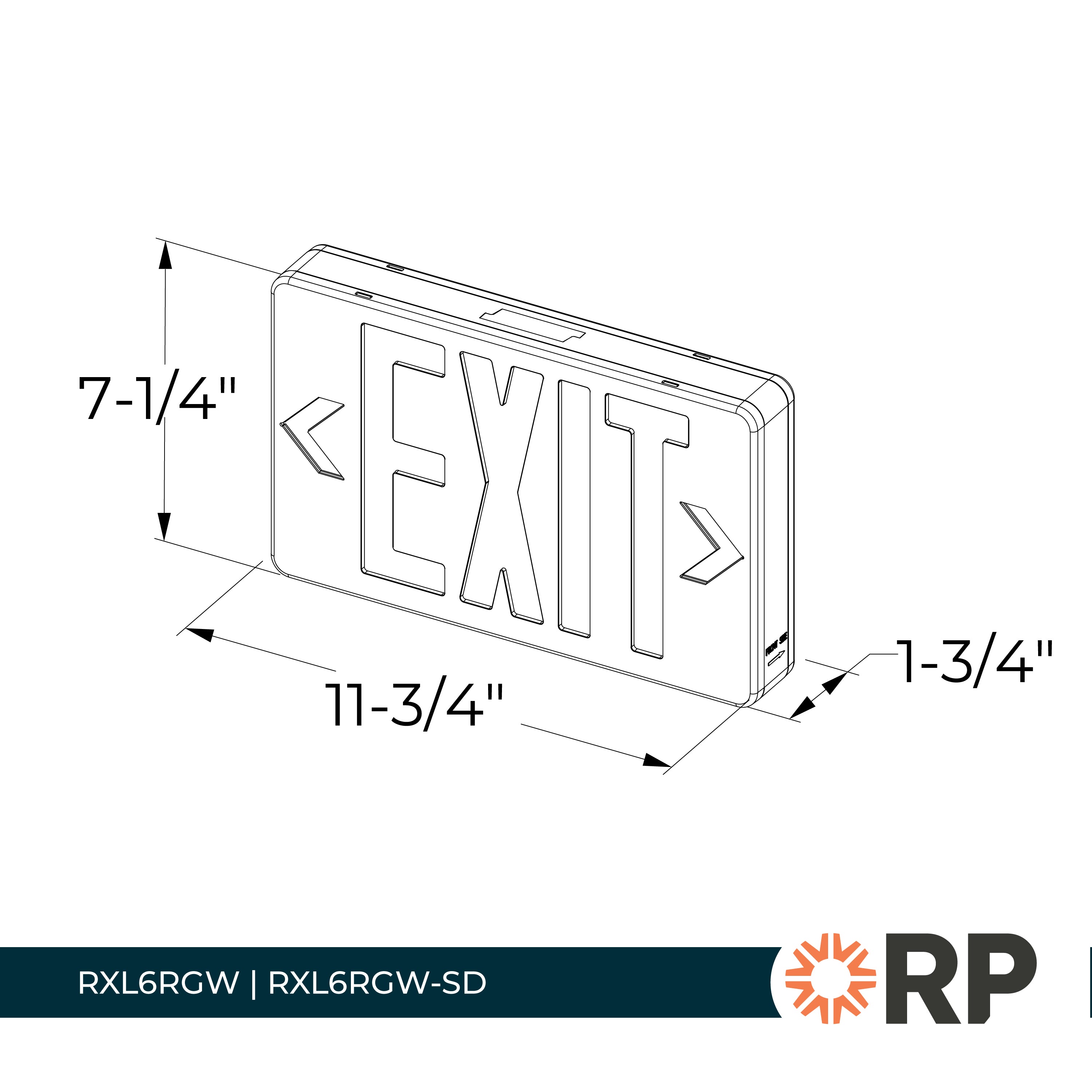 11.75-inch White Exit and Emergency Combo Light with 3.2W Output