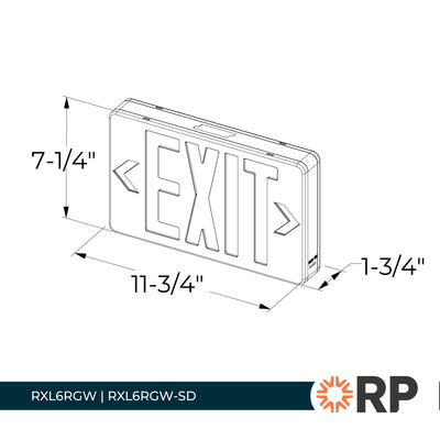 11.75-inch White Exit and Emergency Combo Light with 3.2W Output