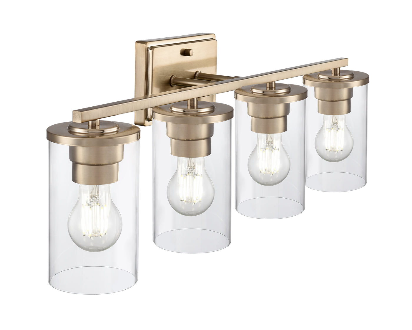 27.75-inch Verlana Modern Gold 4-Light Clear Glass Bathroom Vanity Light