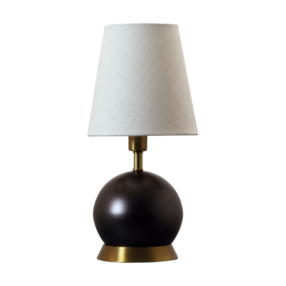 12-inch Geo Mahogany Bronze Weathered Brass LED Accent Table Lamp