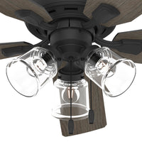 52 inch Rosner Matte Black Ceiling Fan with LED Light Kit and Pull Chain