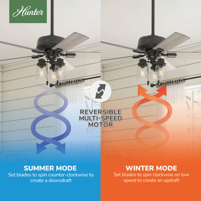 52 inch Hartland Noble Bronze Ceiling Fan with LED Light Kit and Pull Chain