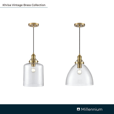 14.5'' Khrisa Vintage Brass 1 Light Pendant