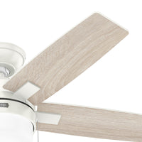 44 inch Anisten Fresh White Ceiling Fan with LED Light Kit and Pull Chain