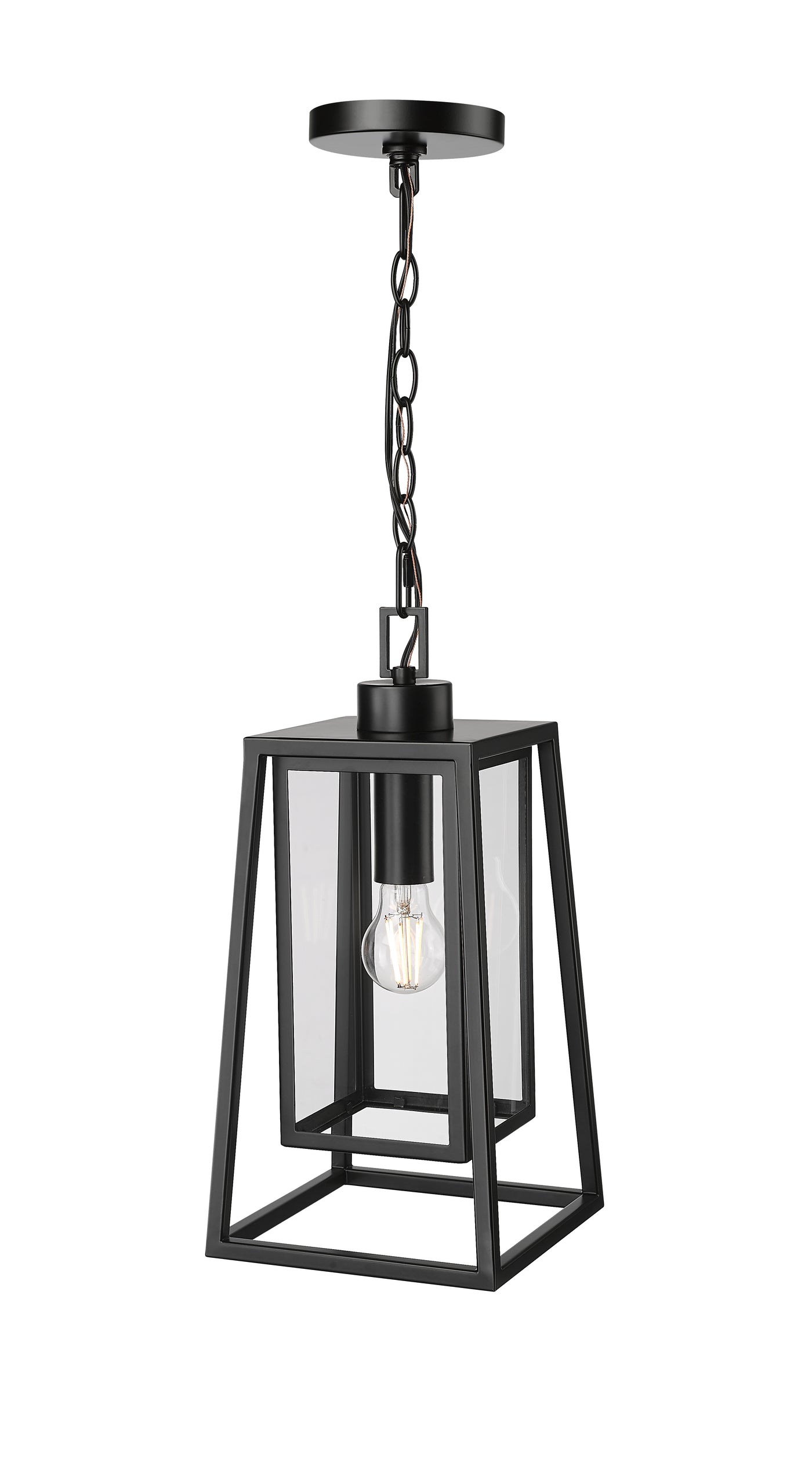 17'' Denzell Powder Coated Black 1 Light Hanging Lantern