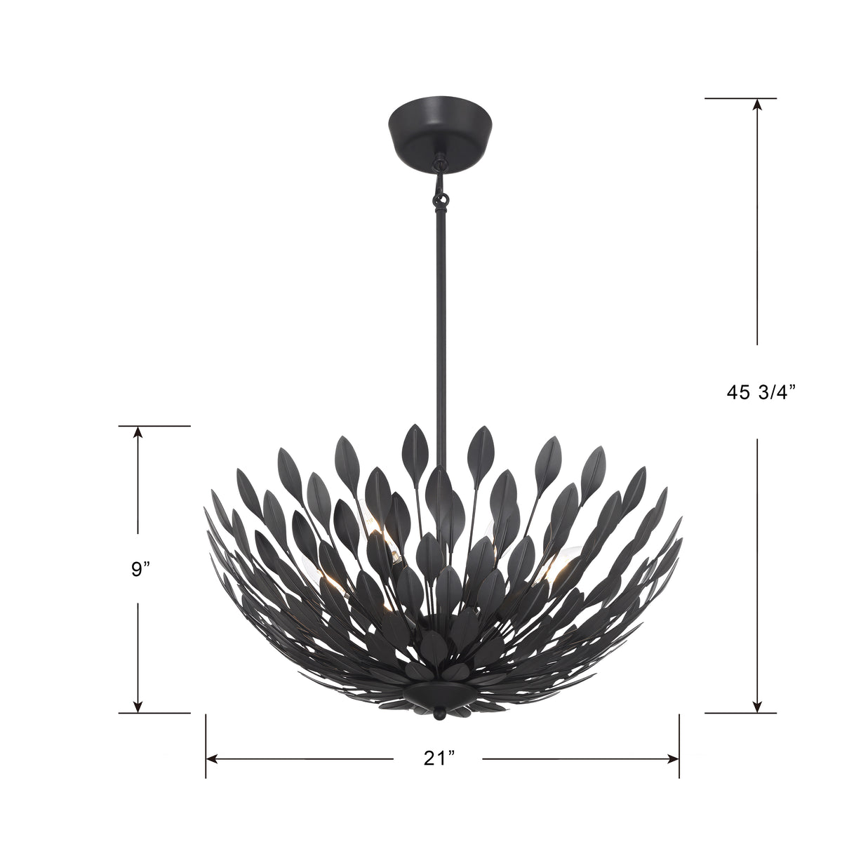 9'' Merylmint Matte Black 6 Light Pendant