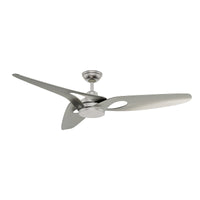 Casablanca 60 inch Inez ENERGY STAR® Brushed Nickel Damp Rated LED Ceiling Fan with Wall Control and Handheld Remote