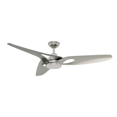 Casablanca 60 inch Inez ENERGY STAR® Brushed Nickel Damp Rated LED Ceiling Fan with Wall Control and Handheld Remote