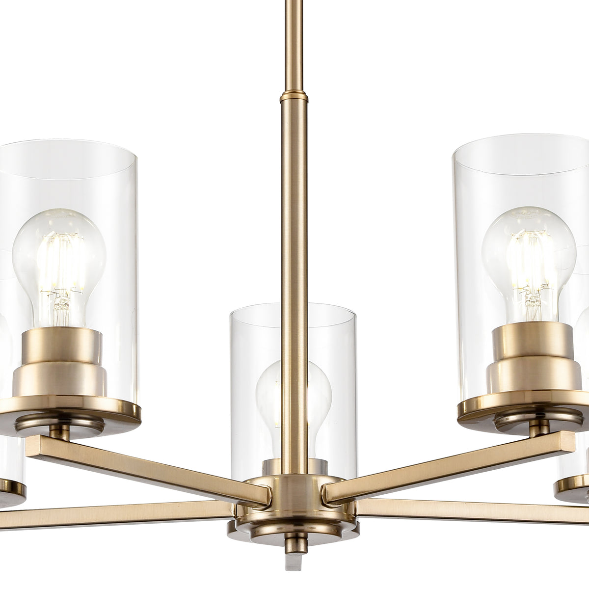 24-inch Verlana Modern Gold 5-Light Clear Glass Chandelier