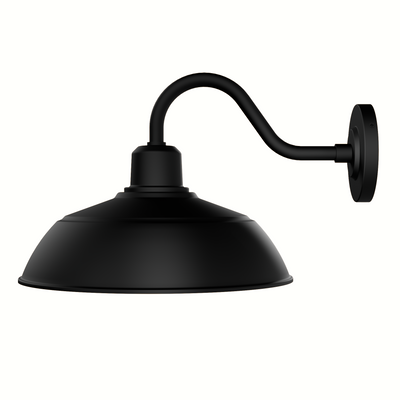 Mill Valley 14-inch 1-light Matte Black and White Outdoor Wall Light with Metal Shade