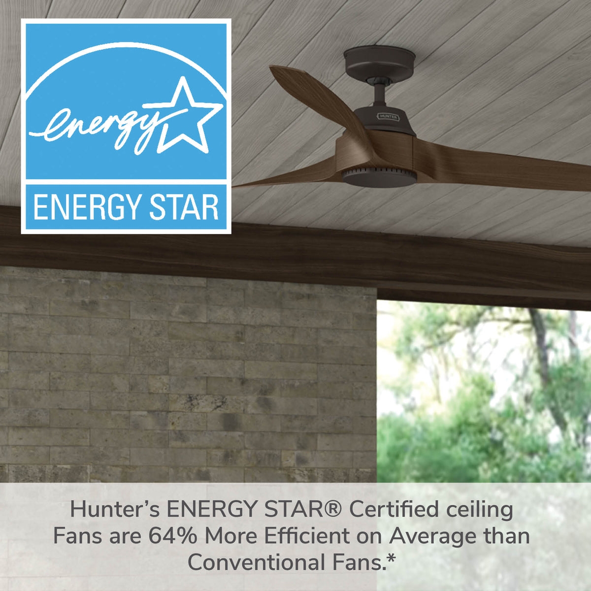 60 inch Mosley ENERGY STAR® Premier Bronze Damp Rated Ceiling Fan and Wall Control