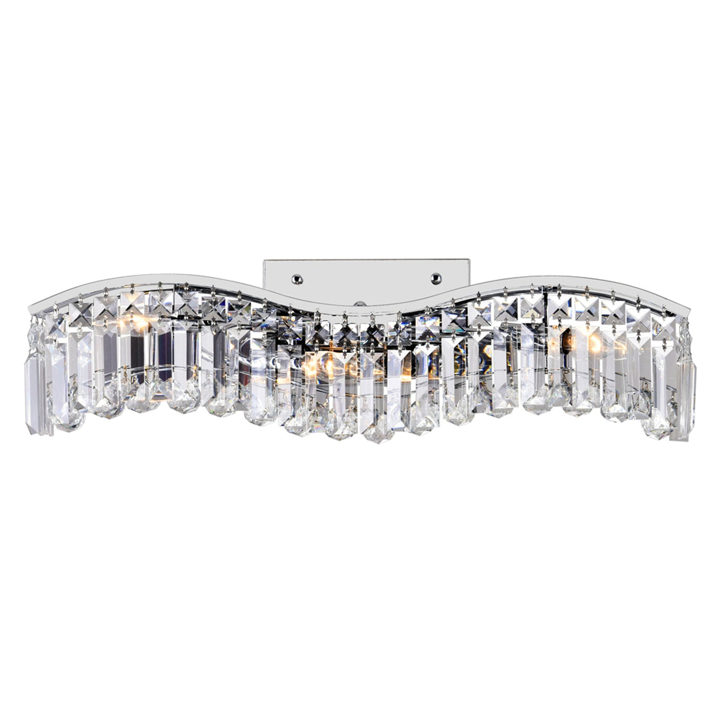 Glamorous 3 Light Chrome Vanity Ligh Wall Fixture