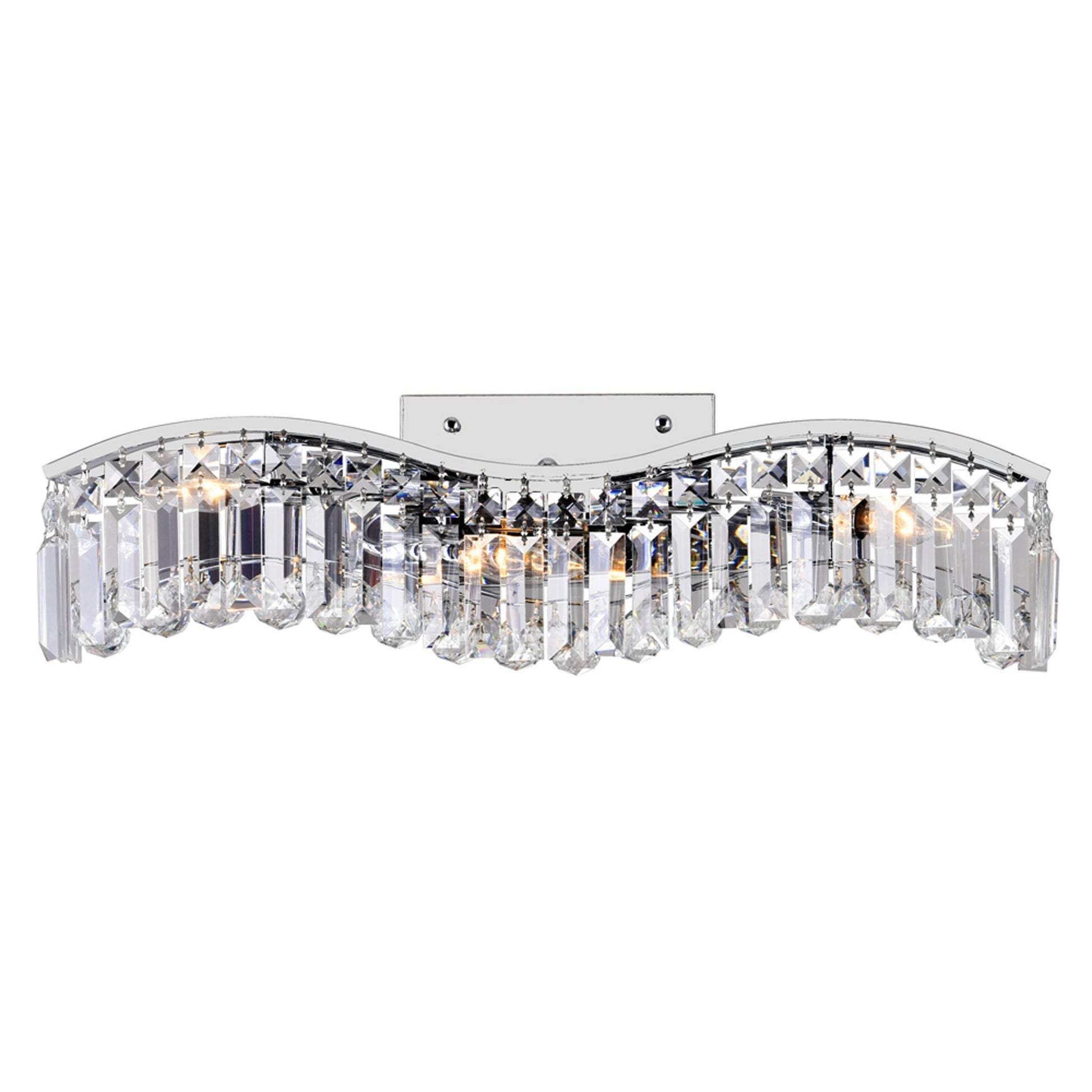 Glamorous 3 Light Chrome Vanity Ligh Wall Fixture
