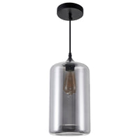 Glass 1 Light 7in Smoke Mini Pendant