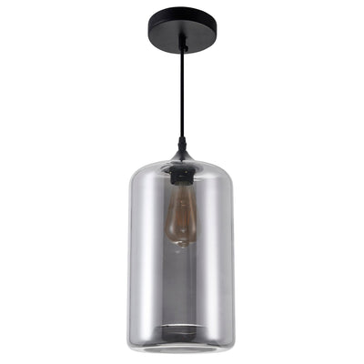 Glass 1 Light 7in Smoke Mini Pendant