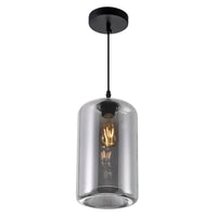 Glass 1 Light 7in Smoke Mini Pendant
