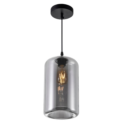 Glass 1 Light 7in Smoke Mini Pendant