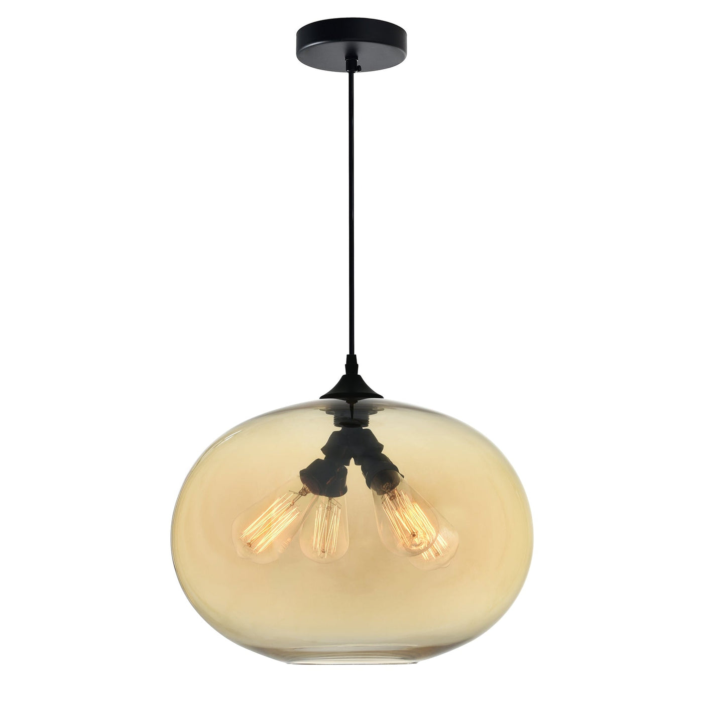 Glass 4 Light 16in Amber Glass Pendant