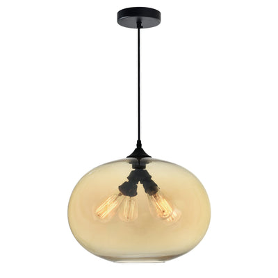 Glass 4 Light 16in Amber Glass Pendant