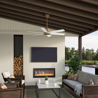 52 inch Kennicott Luxe Gold Damp Rated Ceiling Fan and Wall Control