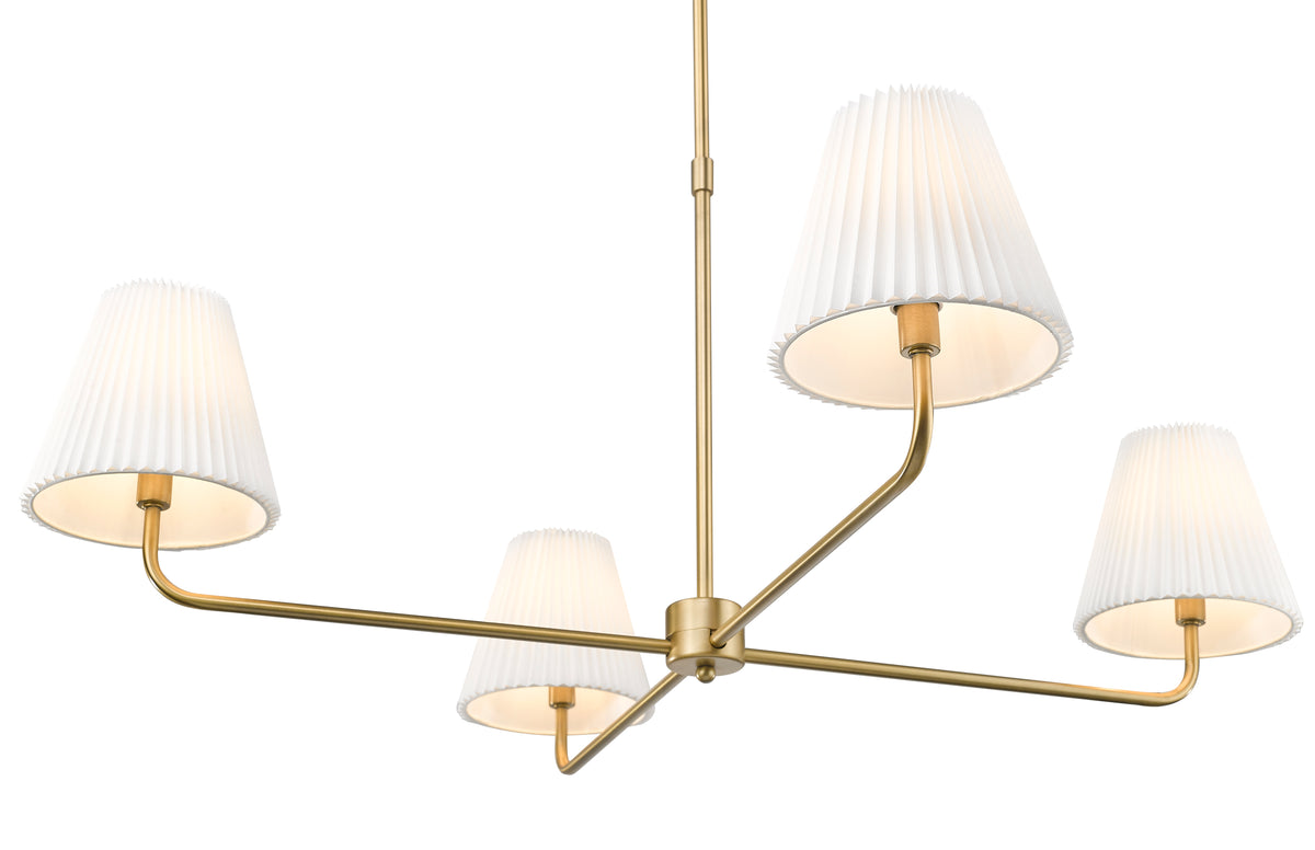 17.5'' Ami Vintage Brass 4 Light Chandelier