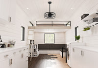 20 inch Rotonda Matte Black Ceiling Fan with LED Light Kit and Handheld Remote