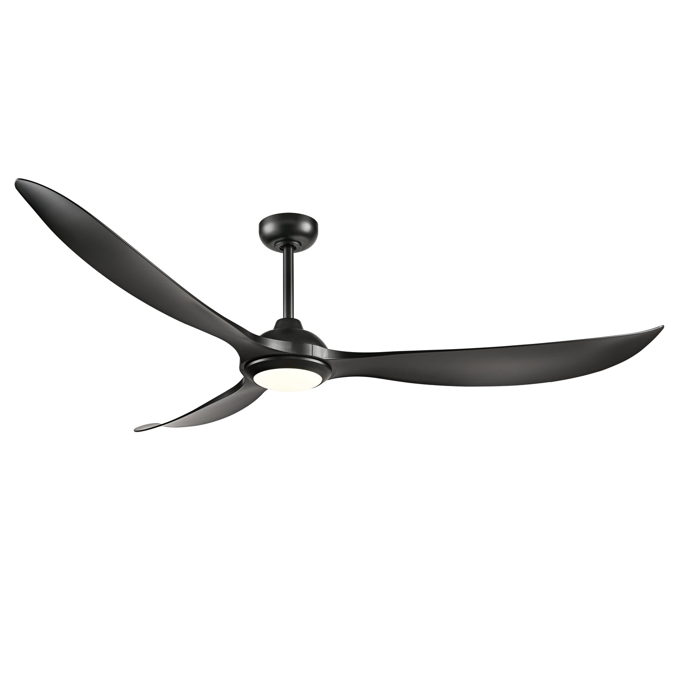 Wynleaf 72'' 3 Blades Matte Black Led indoor & Outdoor DC Ceiling Fan With Wall Control