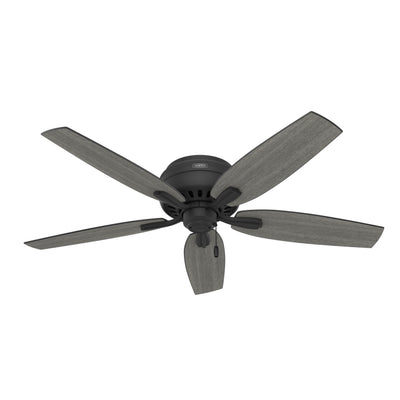 52 inch Newsome Matte Black Low Profile Ceiling Fan with LED Light Kit and Pull Chain