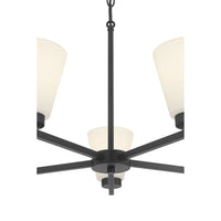 14.75'' Strayhan Matte Black 5 Light Chandelier