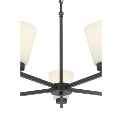 14.75'' Strayhan Matte Black 5 Light Chandelier