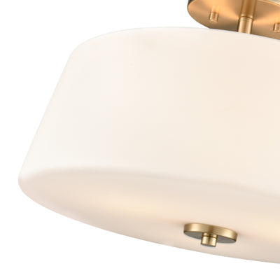11.25'' Laphia Modern GoldEtched Opal 3 Light Semi-Flush Mount