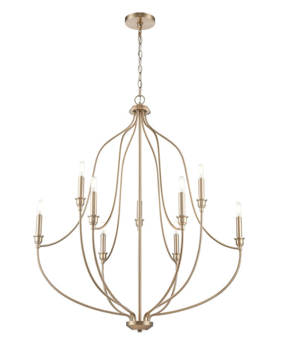 37.25'' Senoia Modern Gold 9 Light Chandelier