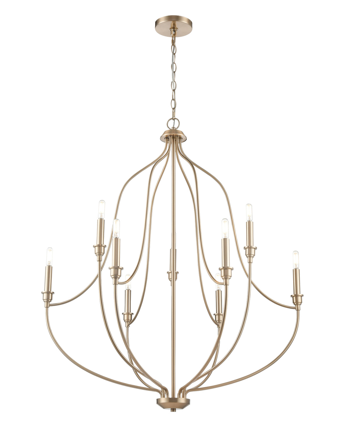 37.25'' Senoia Modern Gold 9 Light Chandelier
