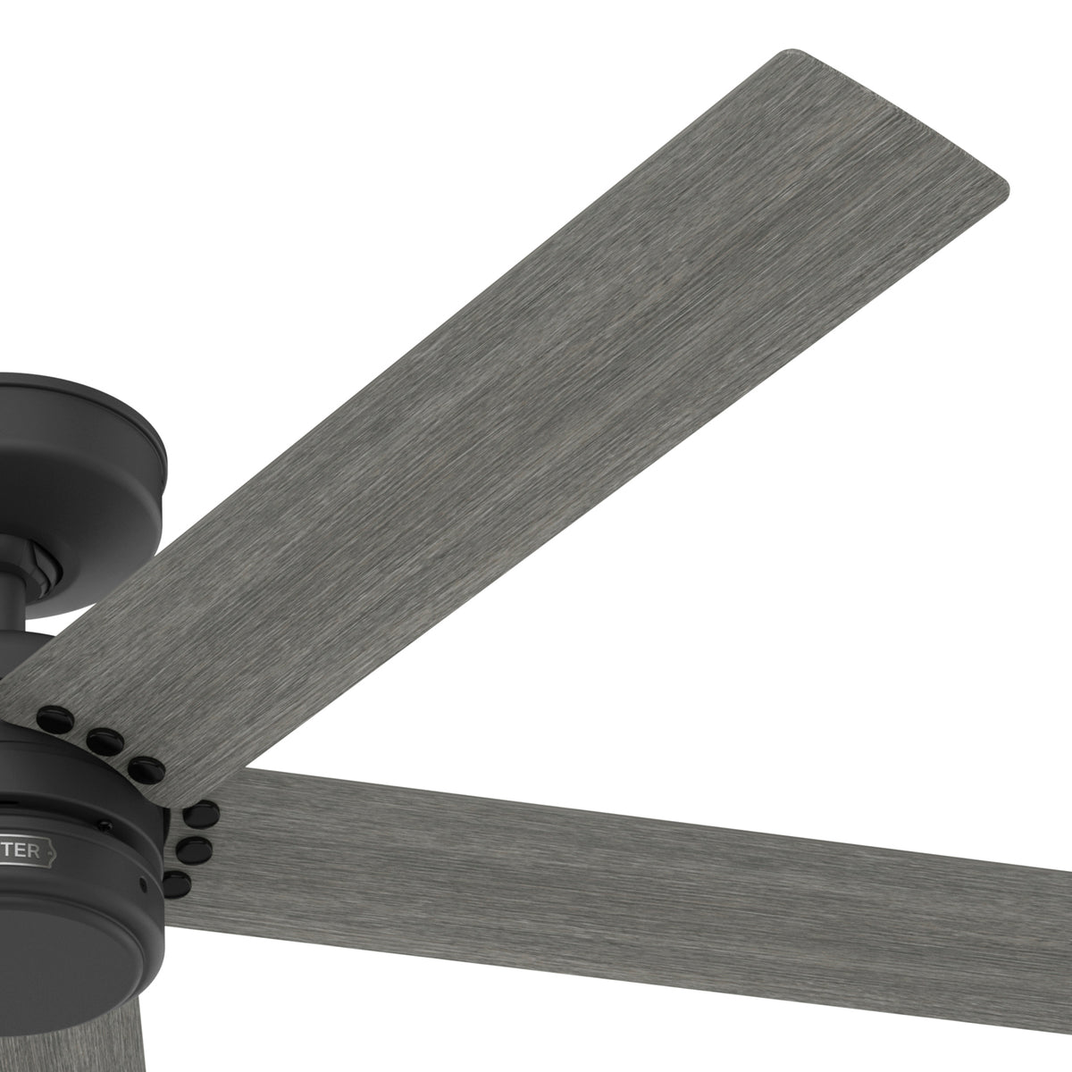 52 inch Burton Matte Black Damp Rated Ceiling Fan and Wall Control