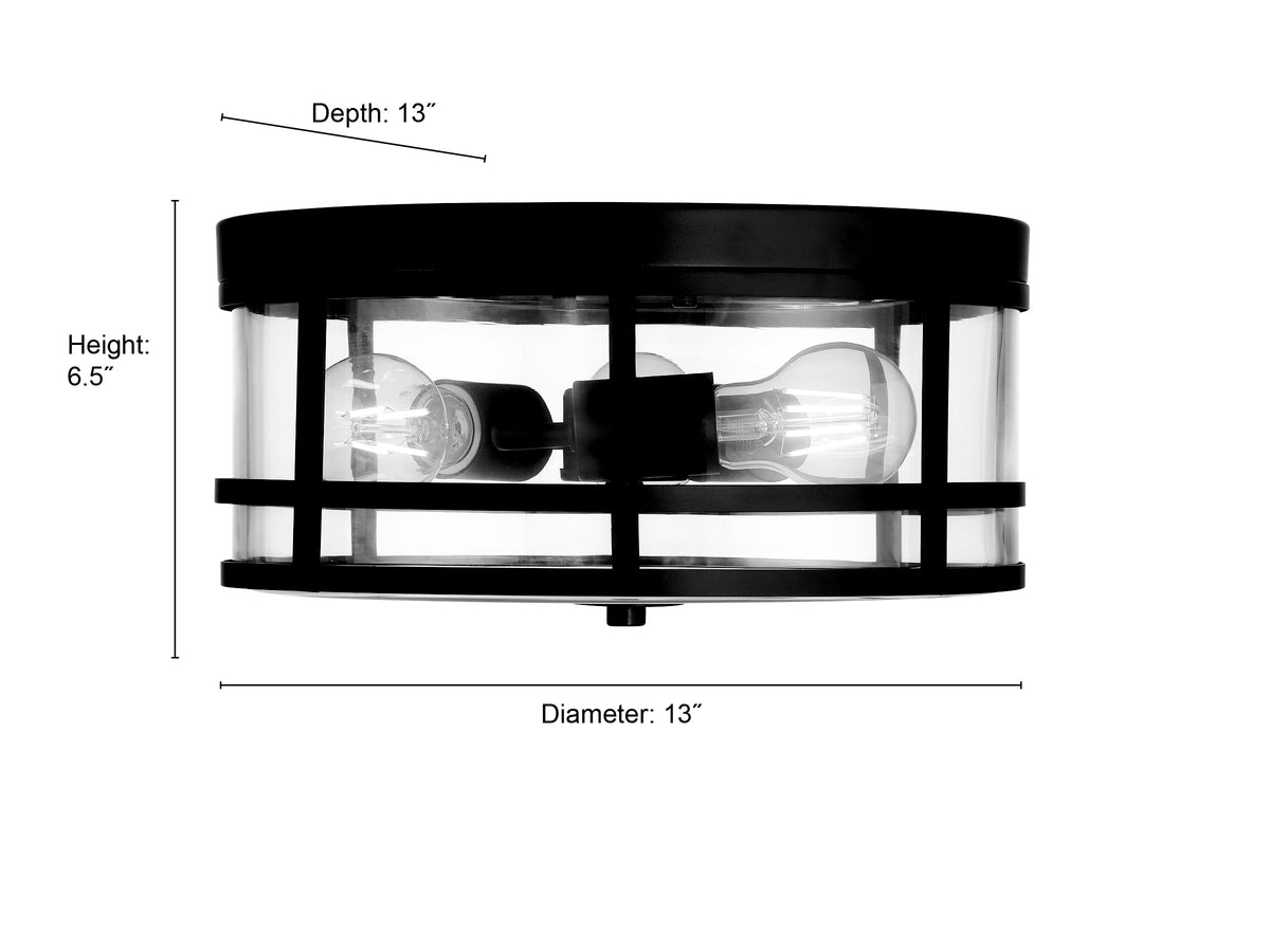 6.5'' Lunden Modern Gold 3 Light Flush Mount
