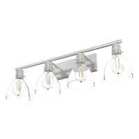 Van Nuys 32-inch 4-light Brushed Nickel Vanity Light with Clear Glass