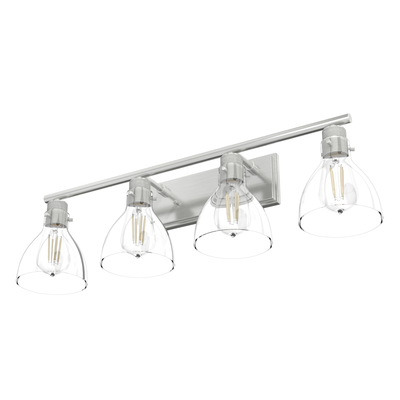 Van Nuys 32-inch 4-light Brushed Nickel Vanity Light with Clear Glass