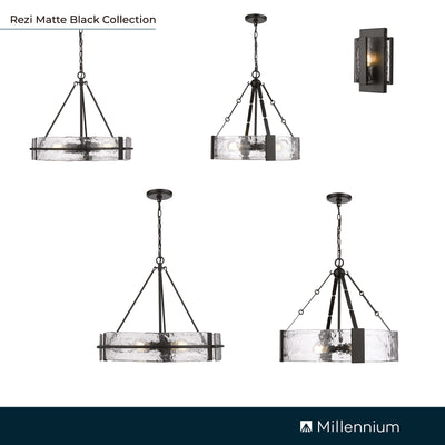 19.75'' Rezi Matte Black 3 Light Pendant
