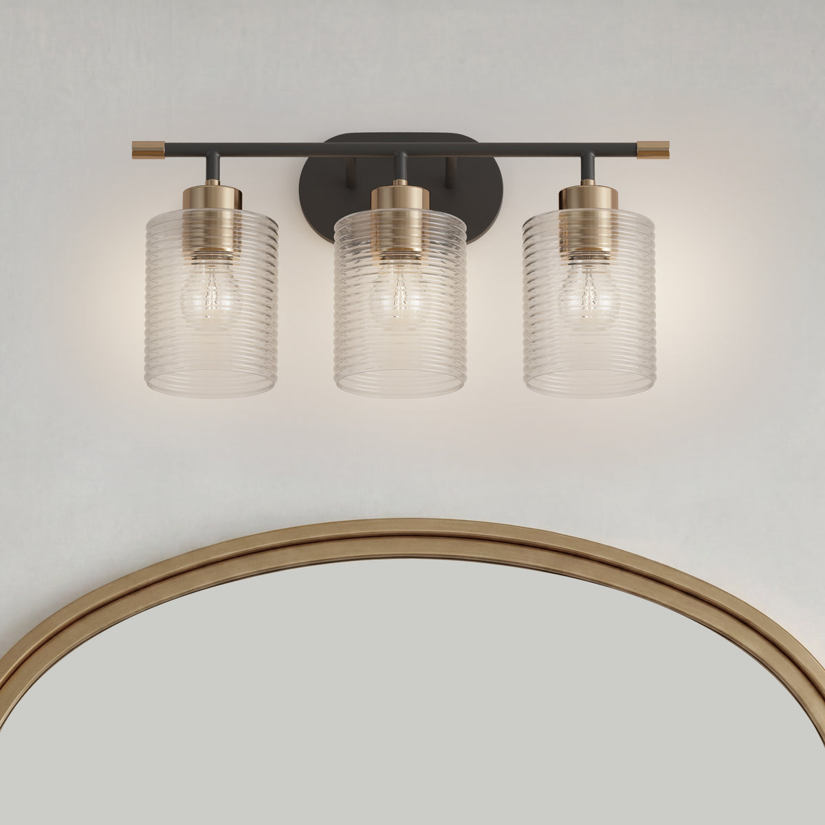 20.25'' Renitta Matte Black/Modern Gold 3 Light Bath Vanity