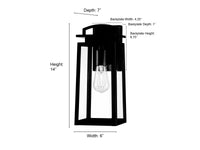 6'' Kendrix Powder Coated Black 1 Light Lantern