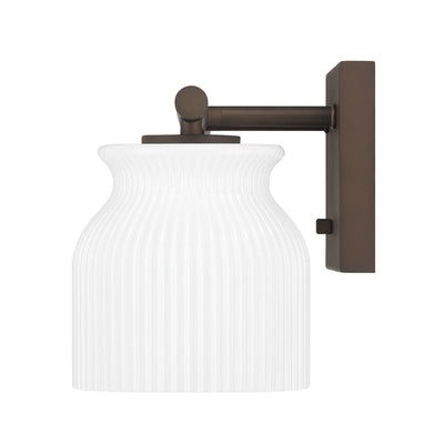 Harlowe 22-inch 3-light Matte Bronze Vanity Light with Cased White Glass