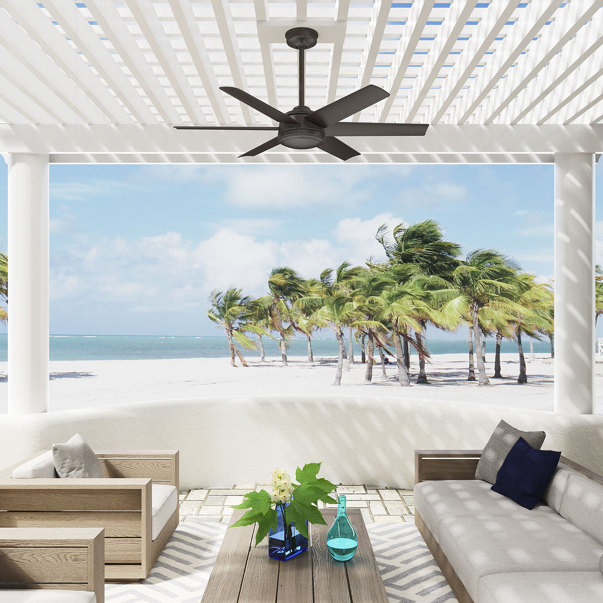 52 inch Jetty Noble Bronze WeatherMax Indoor / Outdoor Ceiling Fan and Wall Control