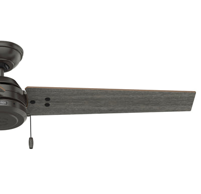 52 inch Cassius Noble Bronze Damp Rated Ceiling Fan and Pull Chain