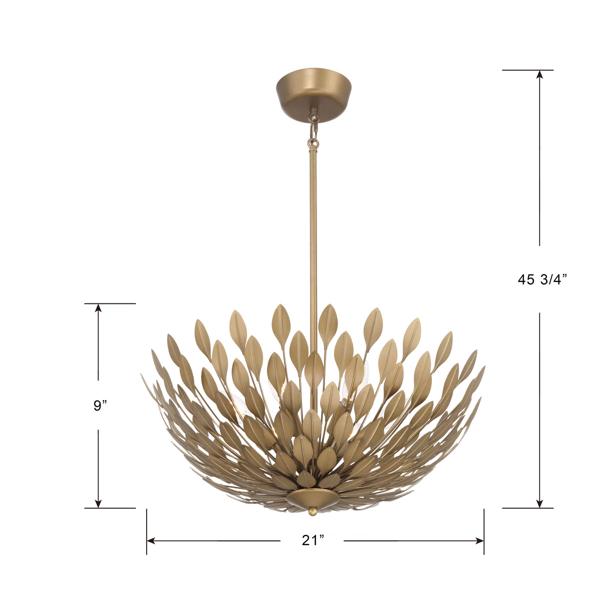 9'' Merylmint Painted Aged Brass 6 Light Pendant