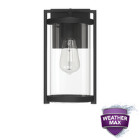Astwood 12-inch 1-light Matte Black Outdoor Wall Light with Clear Glass
