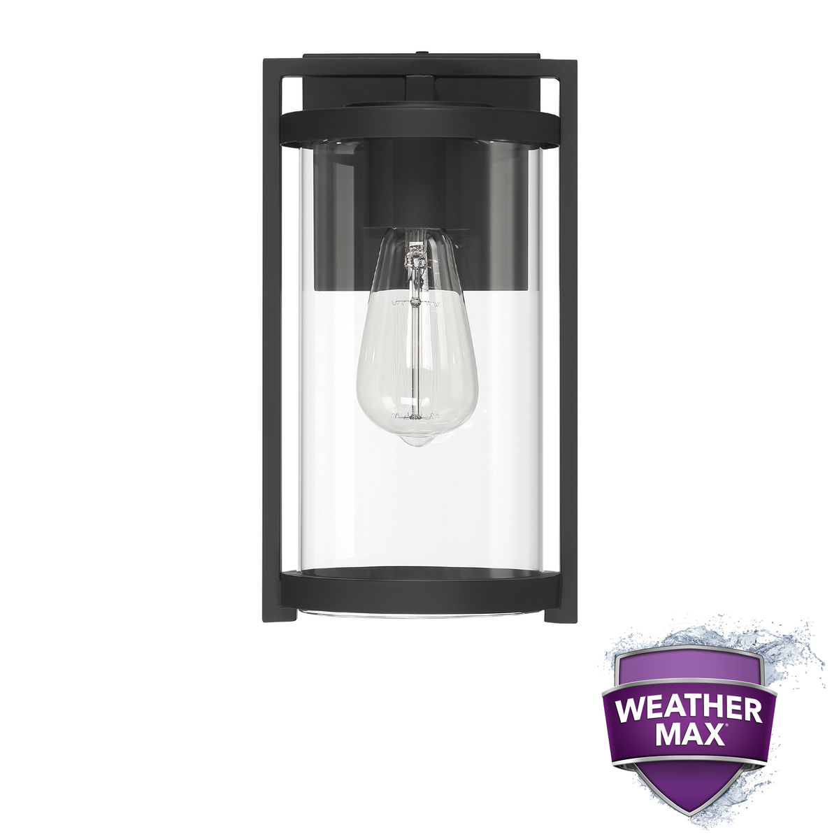Astwood 12-inch 1-light Matte Black Outdoor Wall Light with Clear Glass