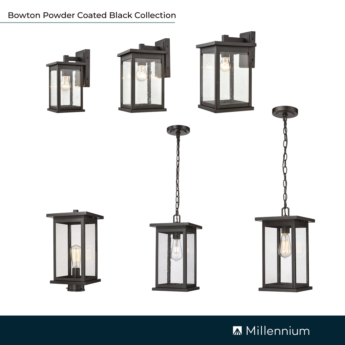 5.75'' Bowton Powder Coated Black 1 Light Wall Sconce
