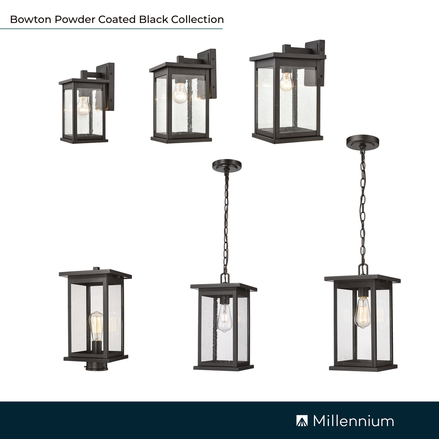 7'' Bowton Powder Coated Black 1 Light Wall Sconce