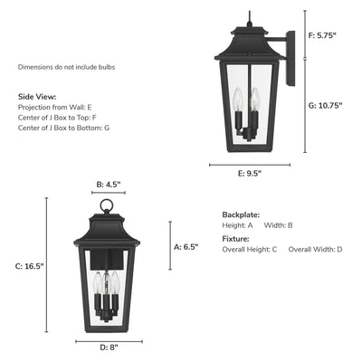 Spring Cove 17-inch 3-light Matte Black Outdoor Wall Light with Clear Glass